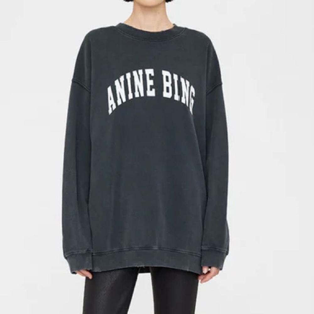 Anine Bing Tyler Cotton Logo Sweatshirt